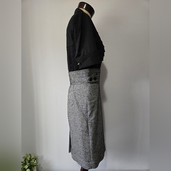 Ecocci Black and Grey Ruffled Cotton Top And Wool Blend Bottom Dress. Size 0 - Picture 4 of 13